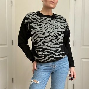 All Saints Textured Animal Pattern Sweatshirt
